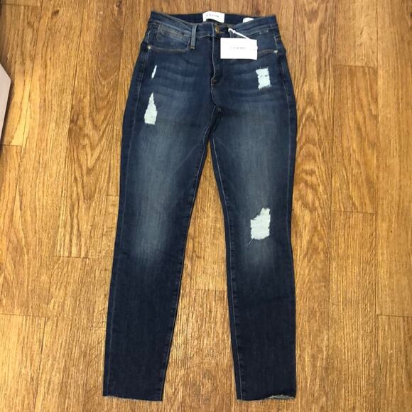 Frame Denim Distressed Le High Skinny Jeans in Hilltop Size 25 - Picture 7 of 14